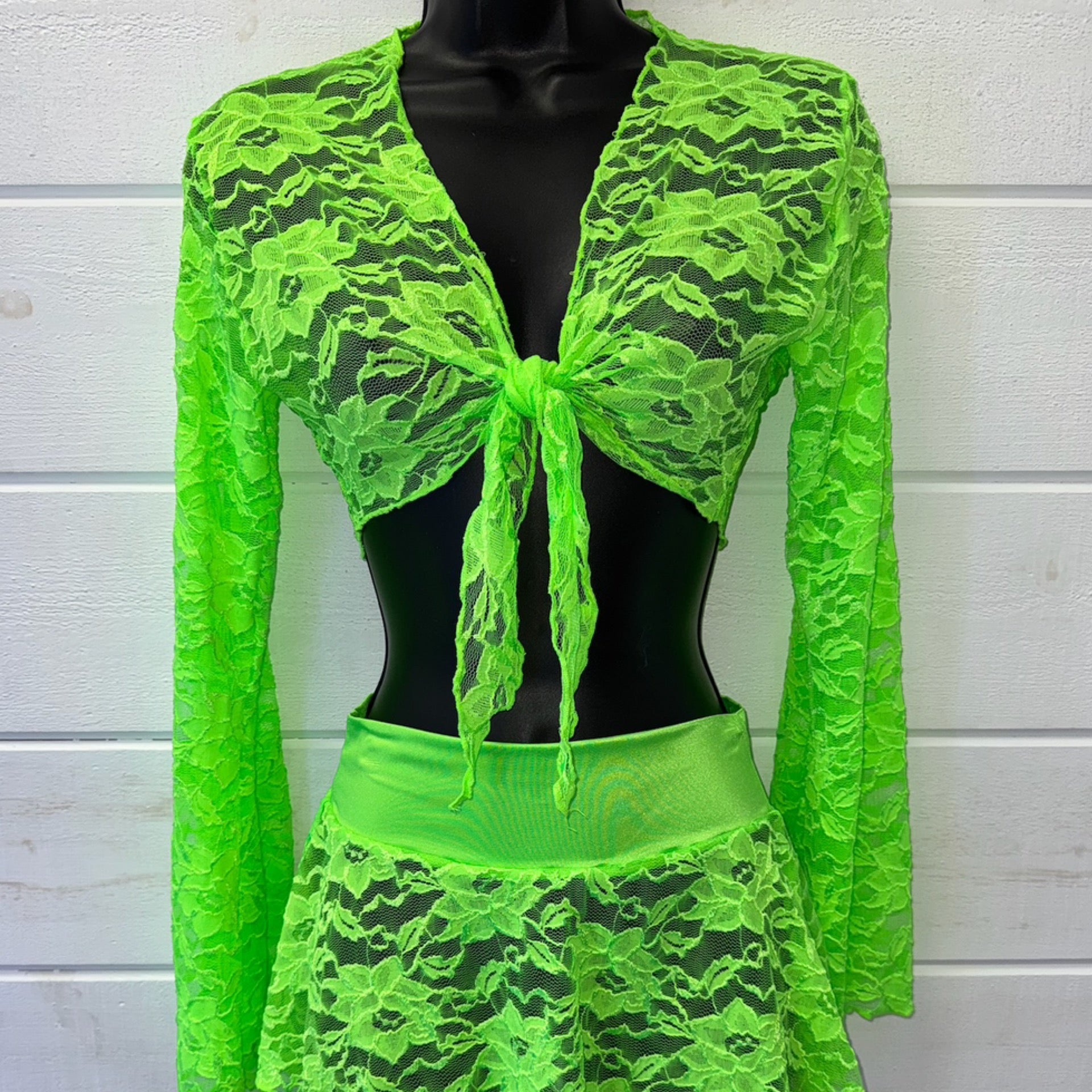Neon Bloom Lace Top  Electric Green ! | Squad Goals Rave Shop